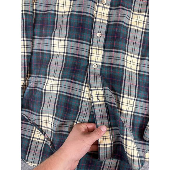 Vintage 90s LL Bean Rangely Flannel Plaid Button Down Shirt Mens L Work Casual - Picture 3 of 9